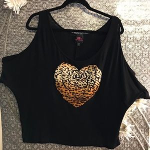 Black off the shoulder shirt